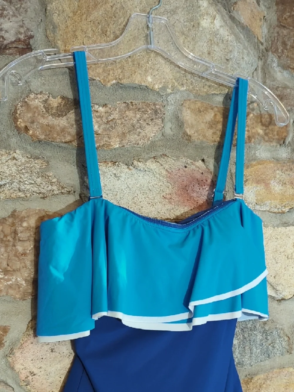 Contours By Coco Reef Bright Blue Ruffle One-Piece Swimsuit - Picture 4 of 12